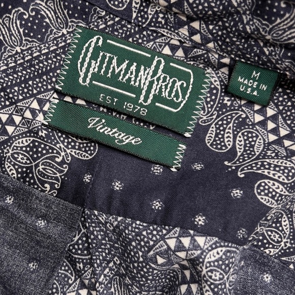 Gitman Bros Vintage Bandana Print Chambray Shirt - Picture 12 of 14